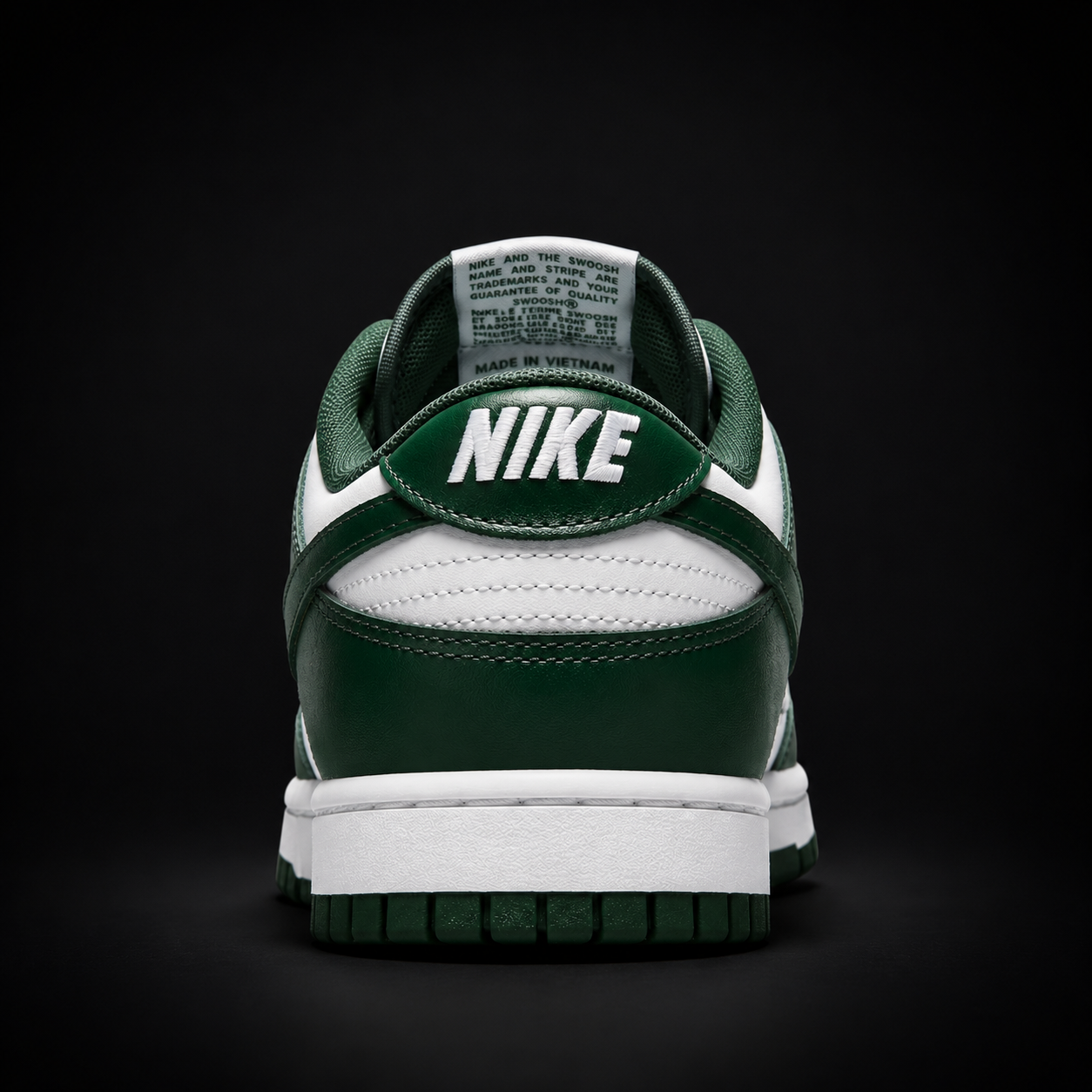 Nike Dunk Low Michigan State, vista trasera — Crazy!Duck Hype