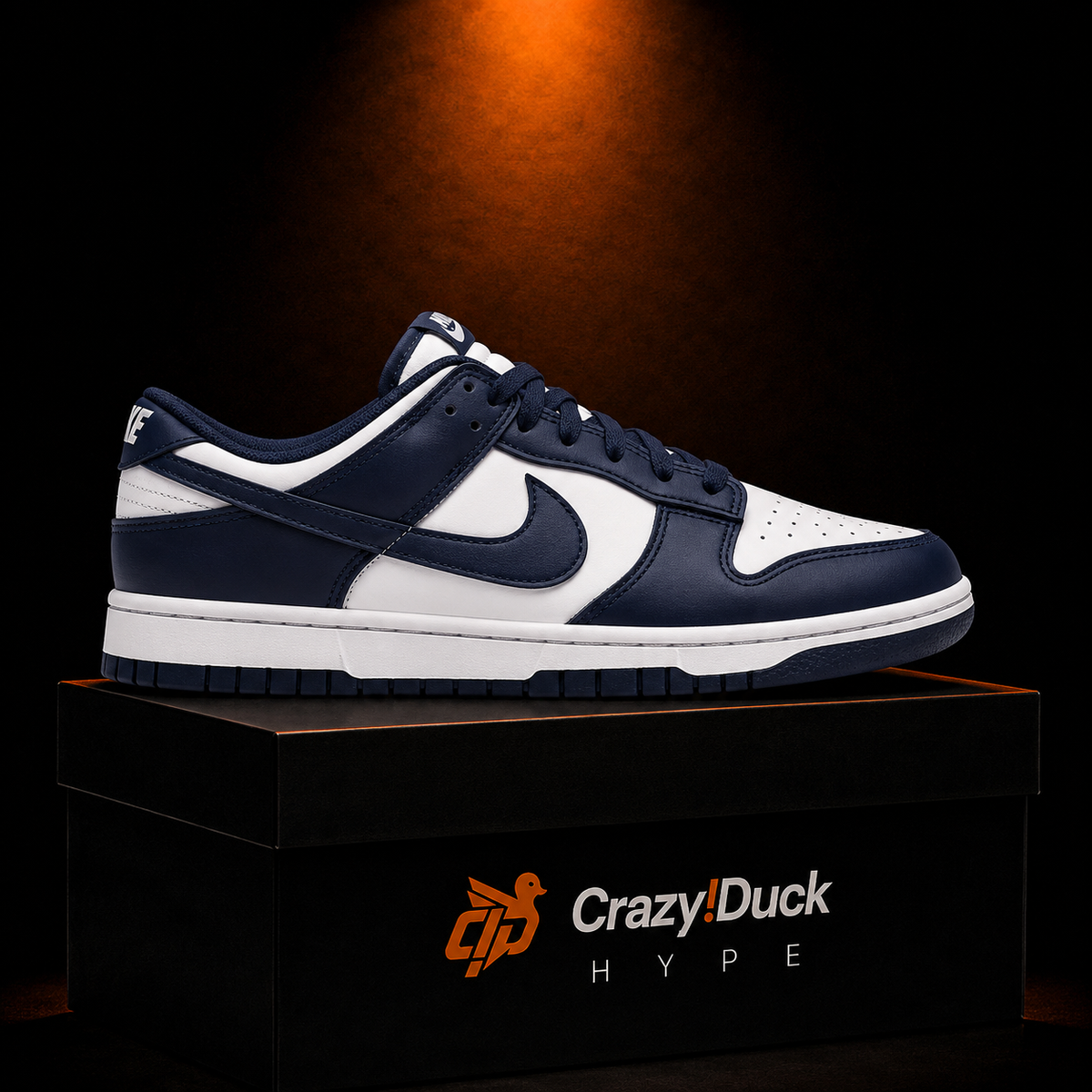 Nike Dunk Low Midnight Navy White con empaque — Crazy!Duck Hype
