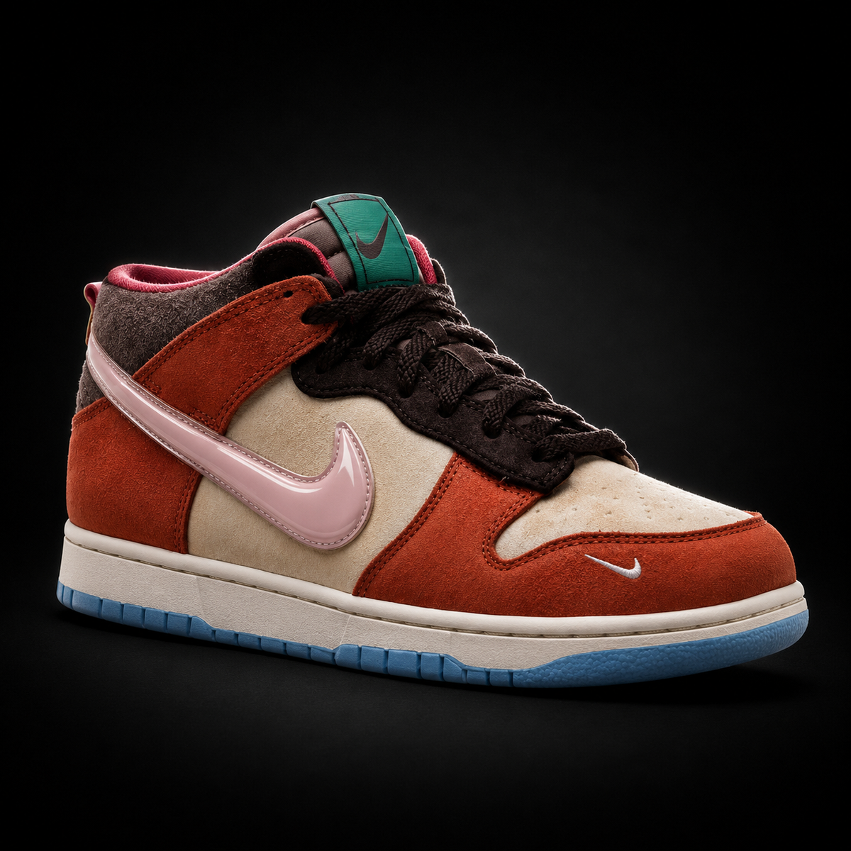 Nike Dunk Mid Chocolate Milk, vista frontal — Crazy!Duck Hype