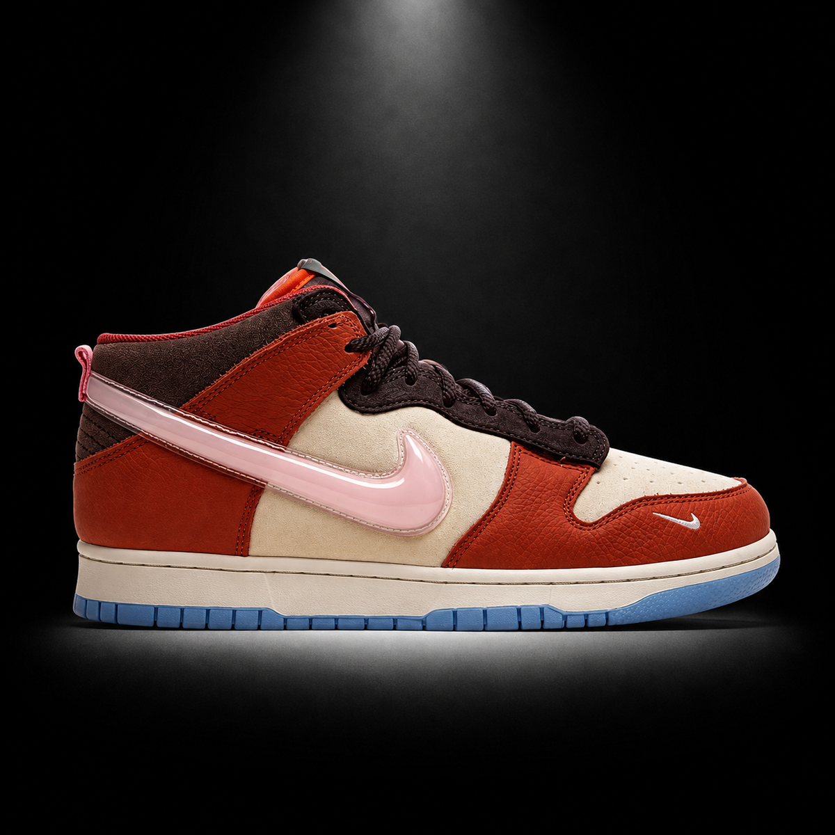 Nike Dunk Mid Chocolate Milk, vista lateral — Crazy!Duck Hype