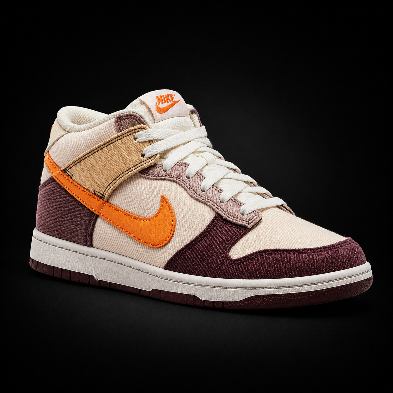 Nike Dunk Mid Coconut Milk Celestial Gold, vista frontal — Crazy!Duck Hype