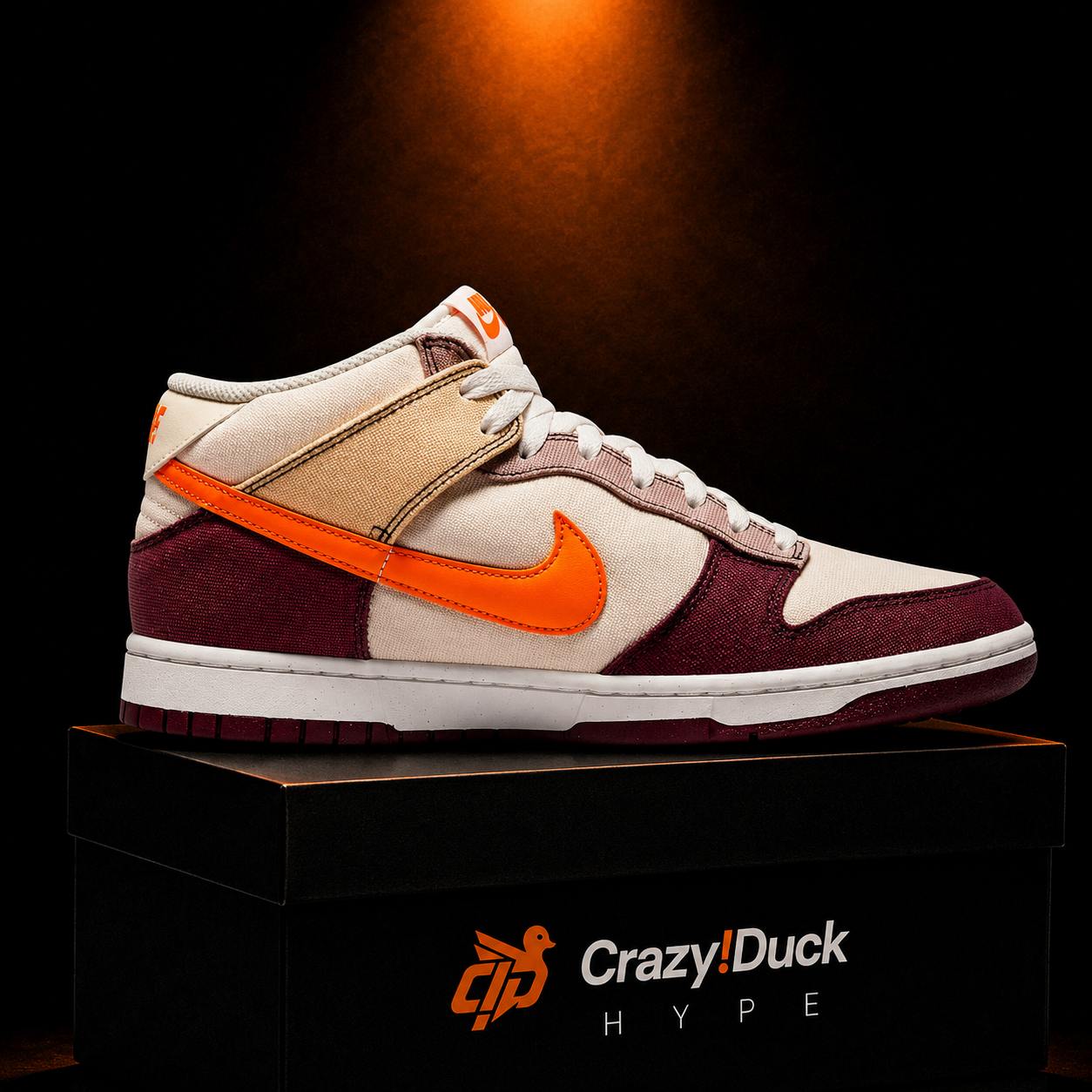 Nike Dunk Mid Coconut Milk Celestial Gold con empaque — Crazy!Duck Hype