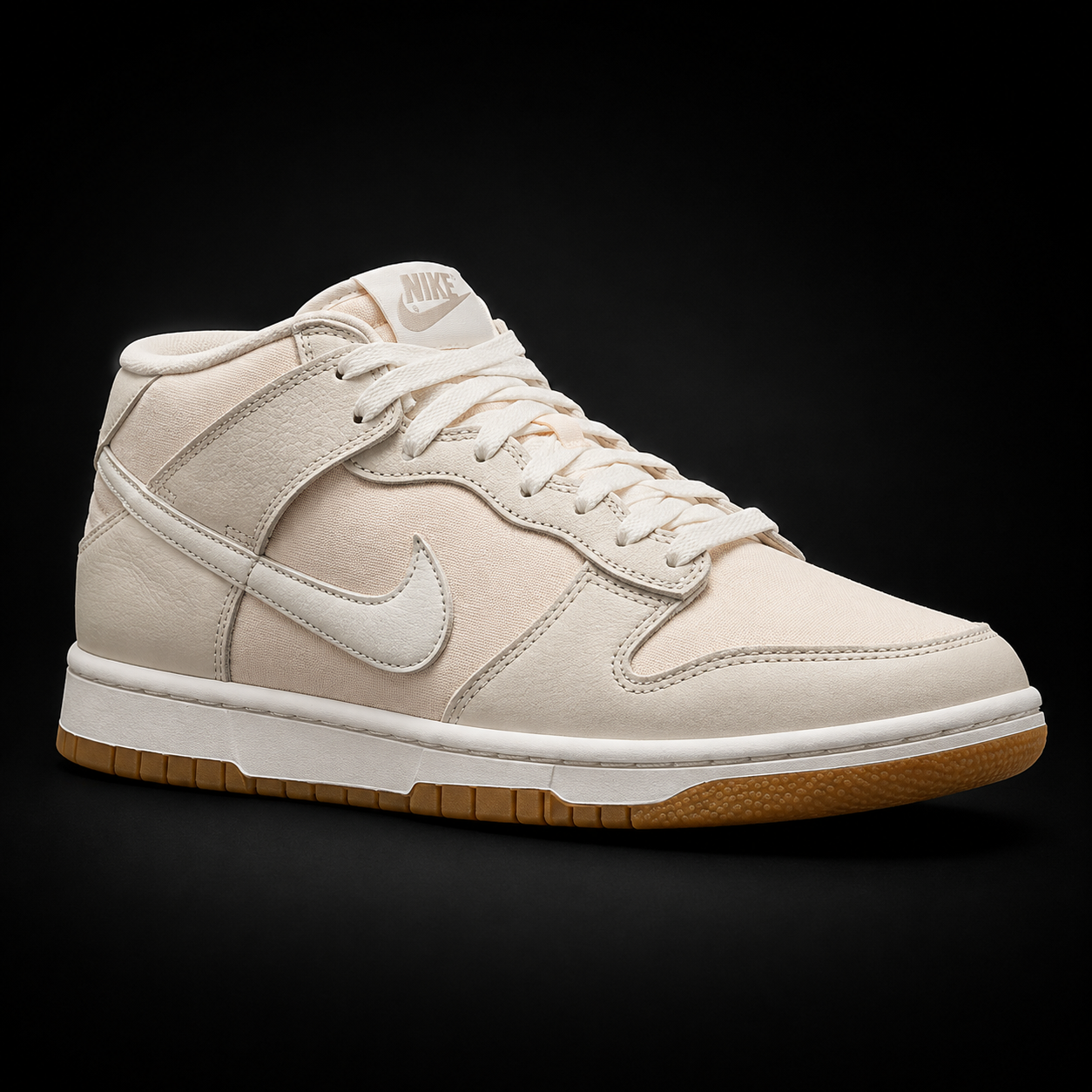 Nike Dunk Mid Light Orewood Brown, vista frontal — Crazy!Duck Hype