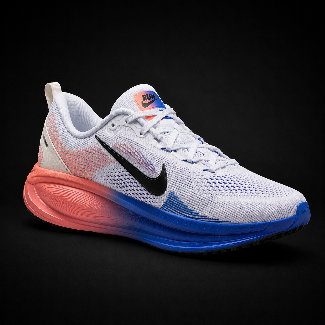 Nike Vomero 18 White Black Racer Blue, vista frontal — Crazy!Duck Hype