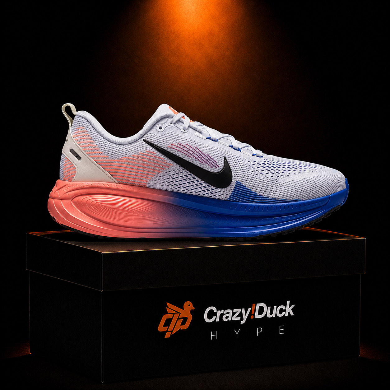 Nike Vomero 18 White Black Racer Blue con empaque — Crazy!Duck Hype
