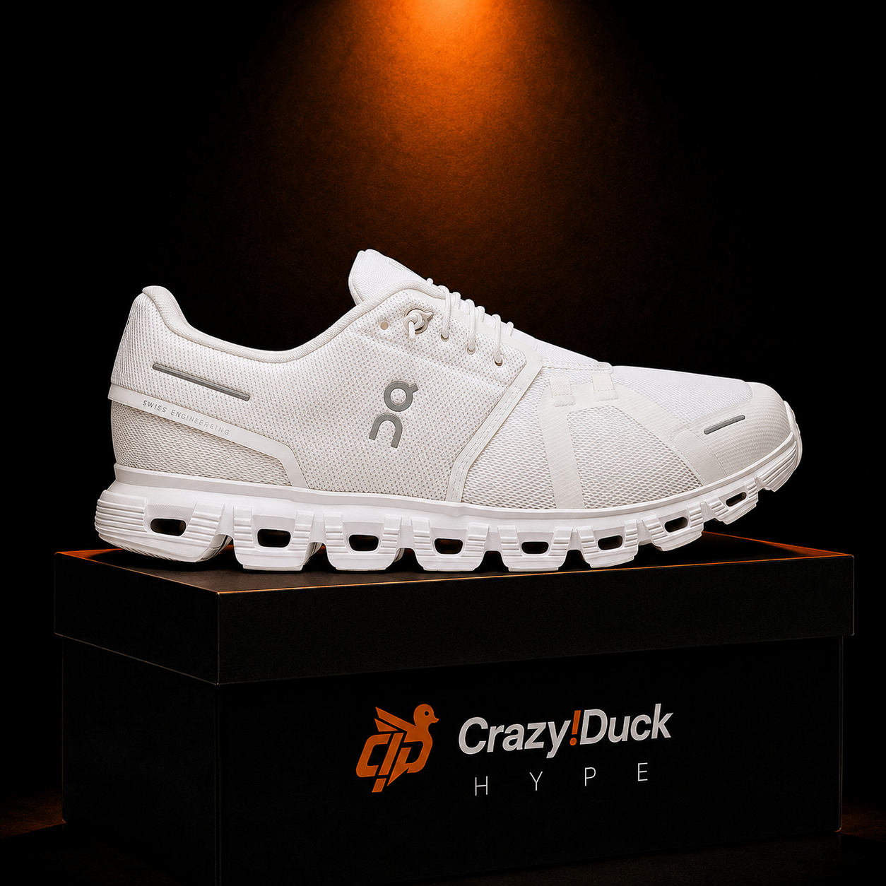 On Cloud 6 All White con empaque — Crazy!Duck Hype