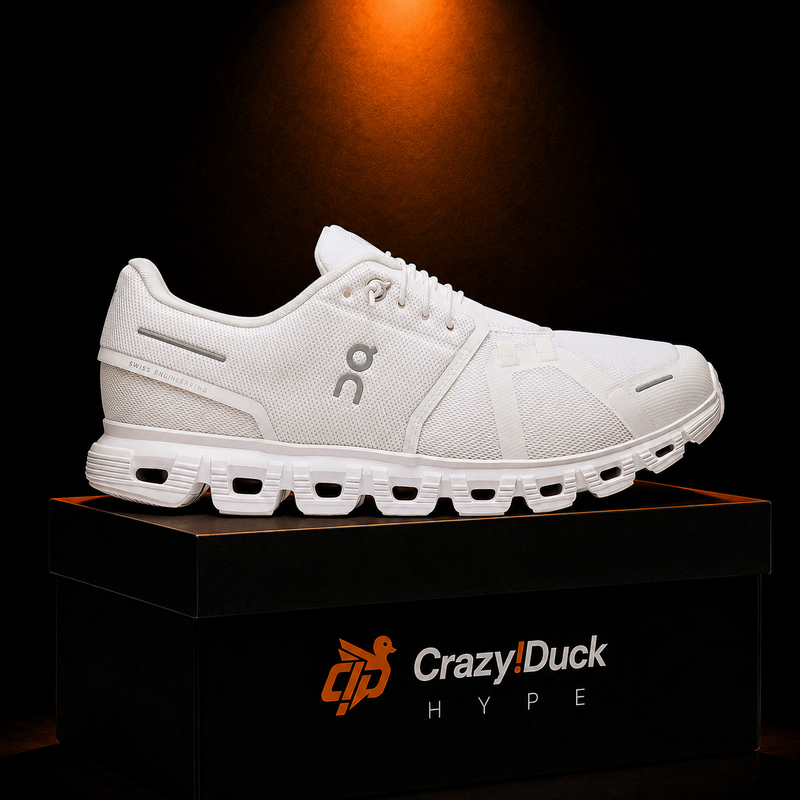 On Cloud 6 All White con empaque — Crazy!Duck Hype