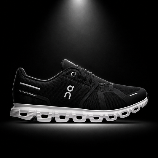 On Cloud 6 White Black, vista lateral — Crazy!Duck Hype