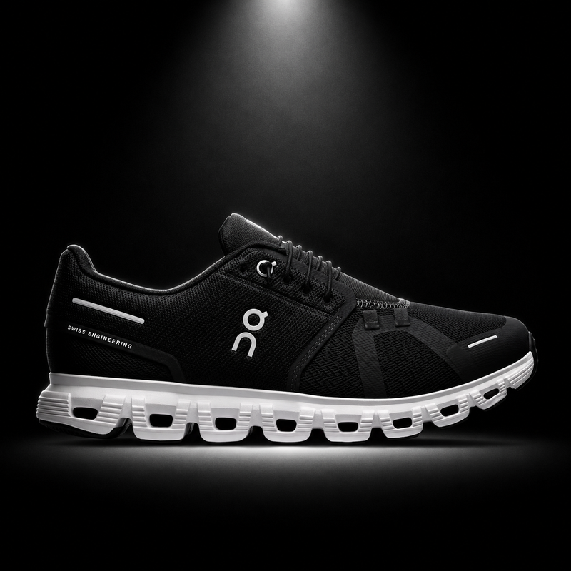 On Cloud 6 White Black, vista lateral — Crazy!Duck Hype