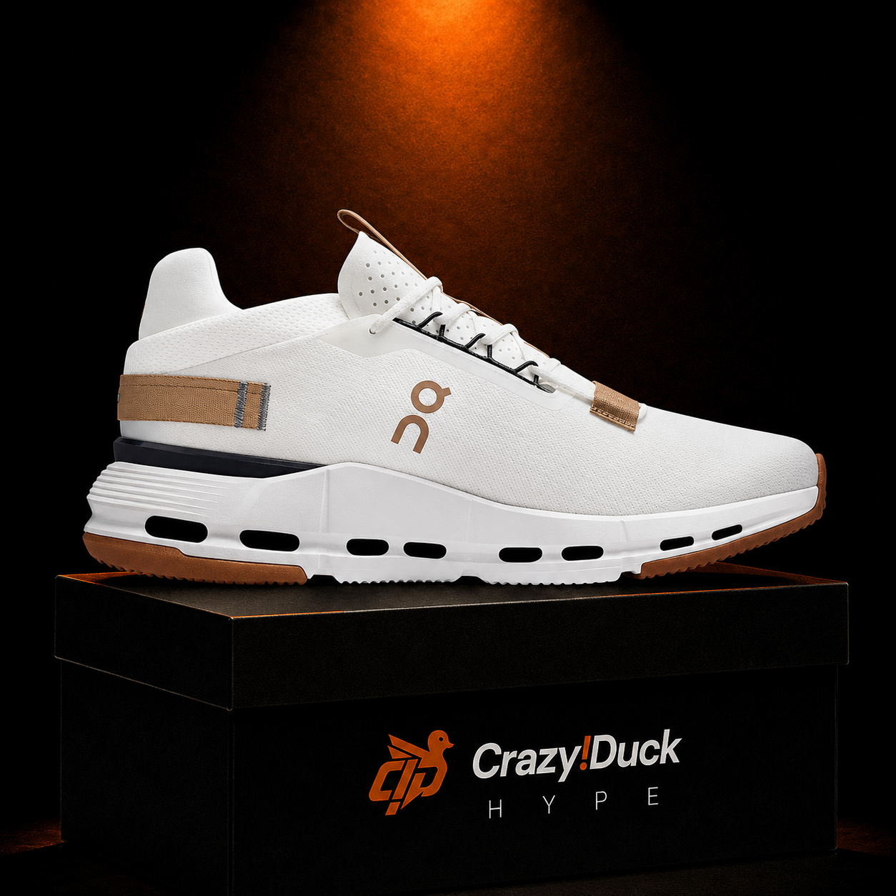 On Cloudnova 2 Ivory Sphinx con empaque — Crazy!Duck Hype