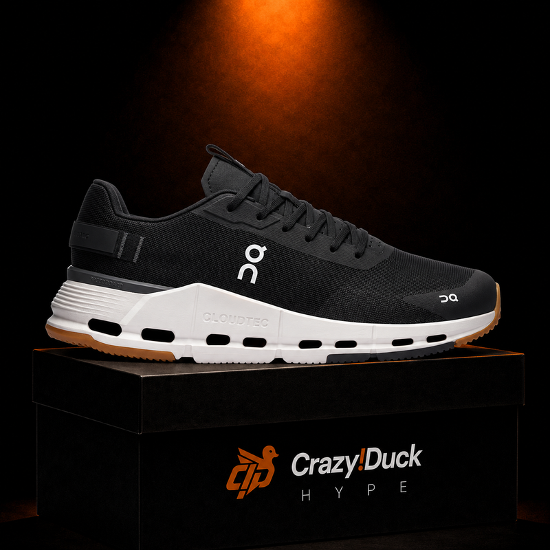 On Cloudnova Form 2 Black Ivory con empaque — Crazy!Duck Hype