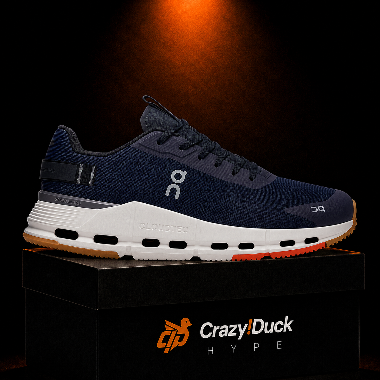 On Cloudnova Form 2 Midnight Ivory con empaque — Crazy!Duck Hype