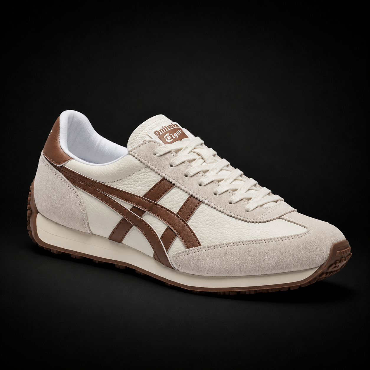 Onitsuka Tiger Birch Mocha Brown, vista frontal — Crazy!Duck Hype