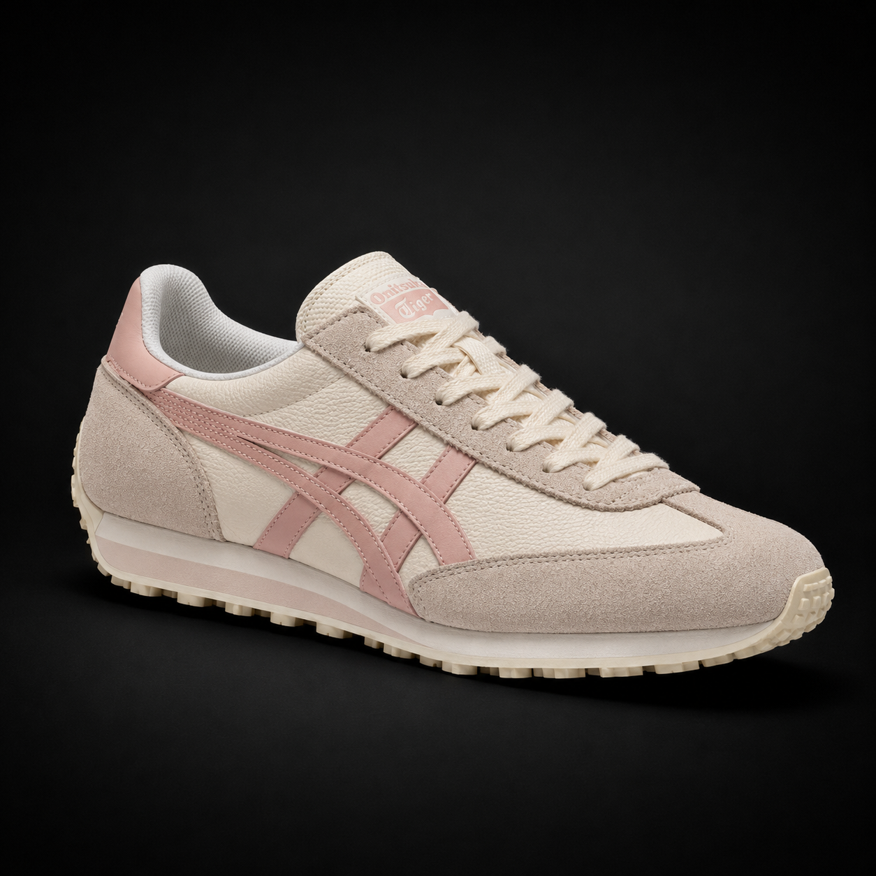 Onitsuka Tiger Cream Ginger Peach, vista frontal — Crazy!Duck Hype