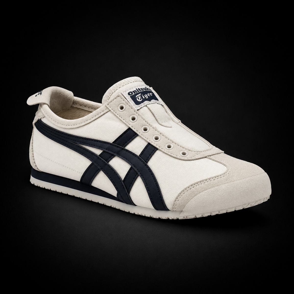 Onitsuka Tiger Mexico 66 Birch Midnight, vista frontal — Crazy!Duck Hype