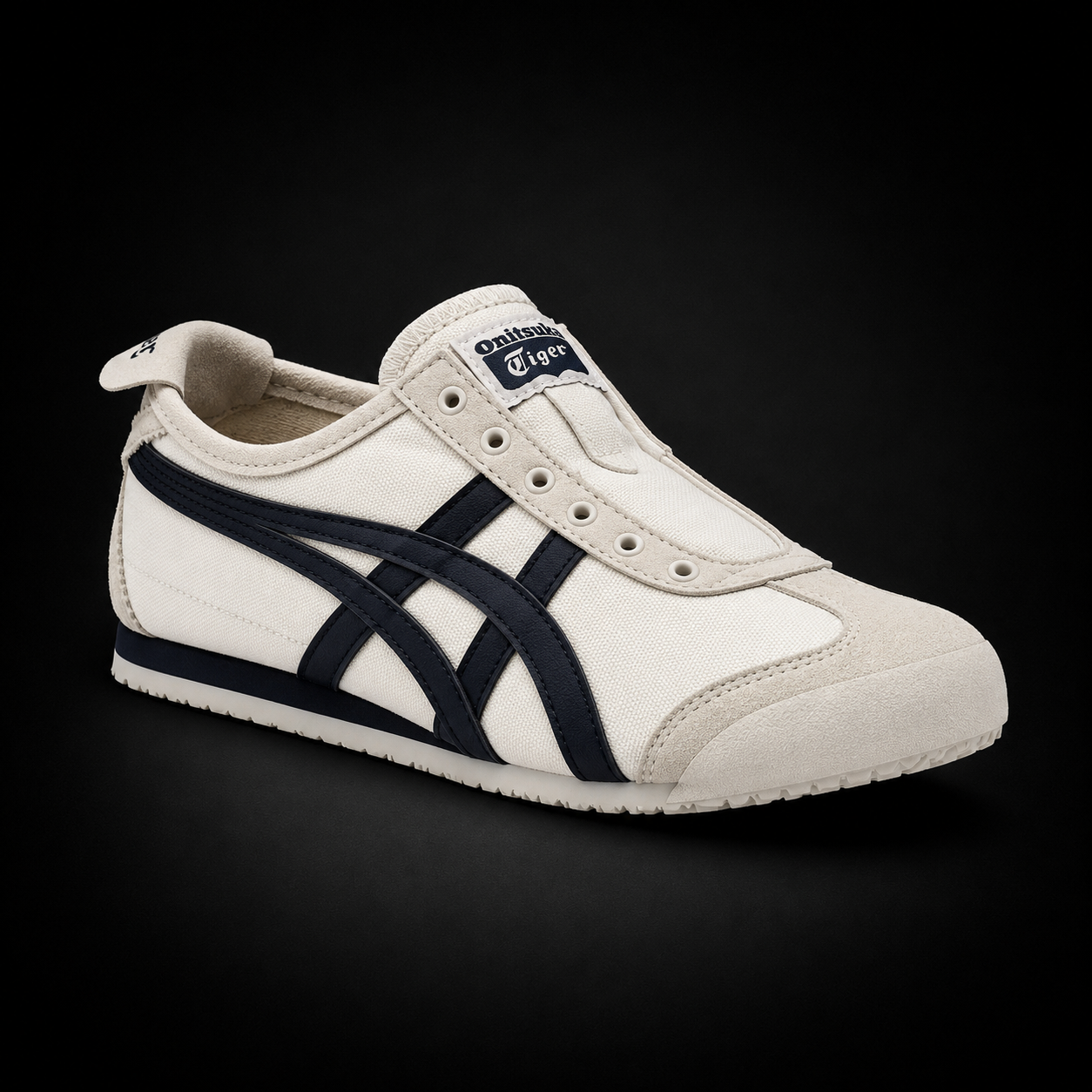 Onitsuka Tiger Mexico 66 Birch Midnight, vista frontal — Crazy!Duck Hype