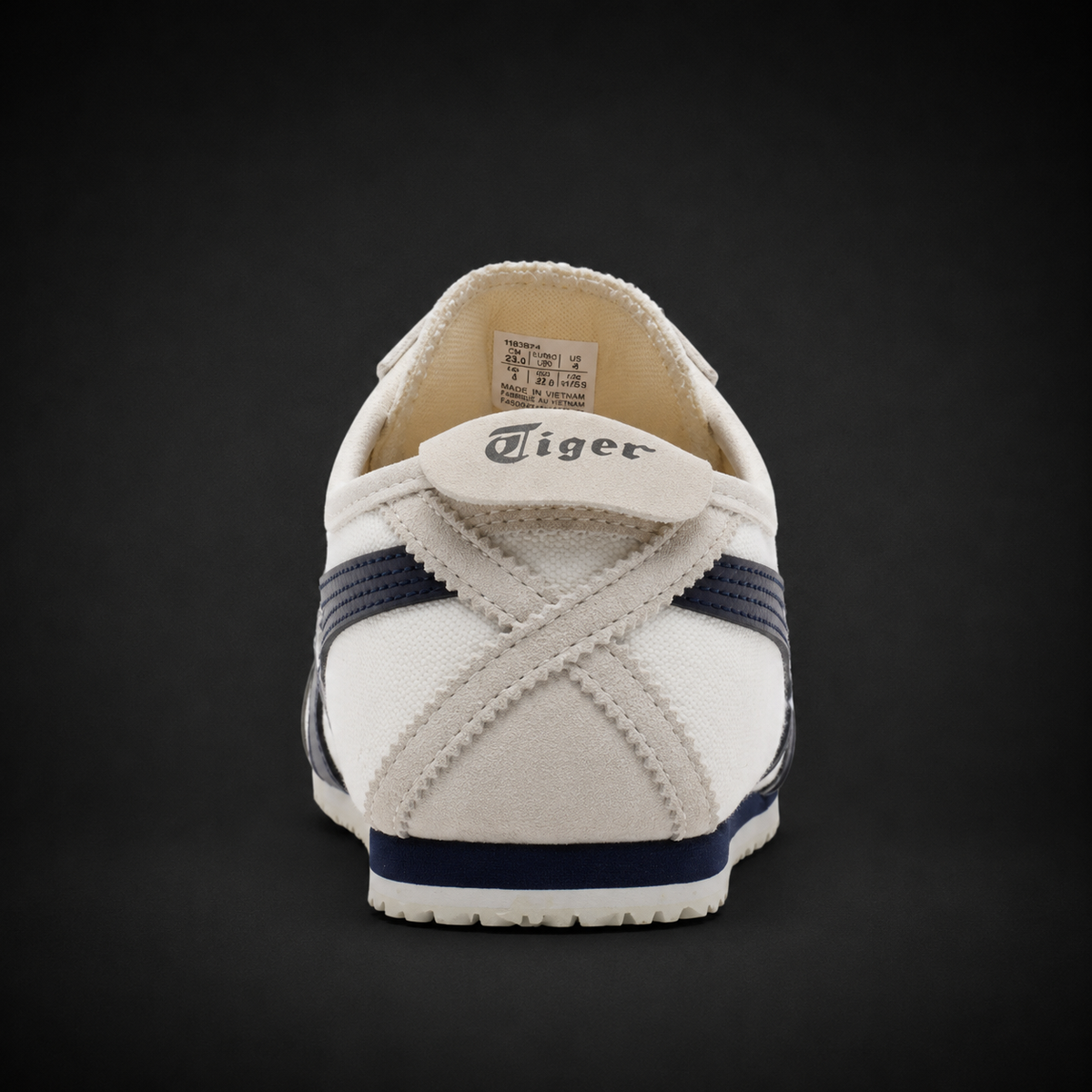 Onitsuka Tiger Mexico 66 Birch Midnight, vista trasera — Crazy!Duck Hype