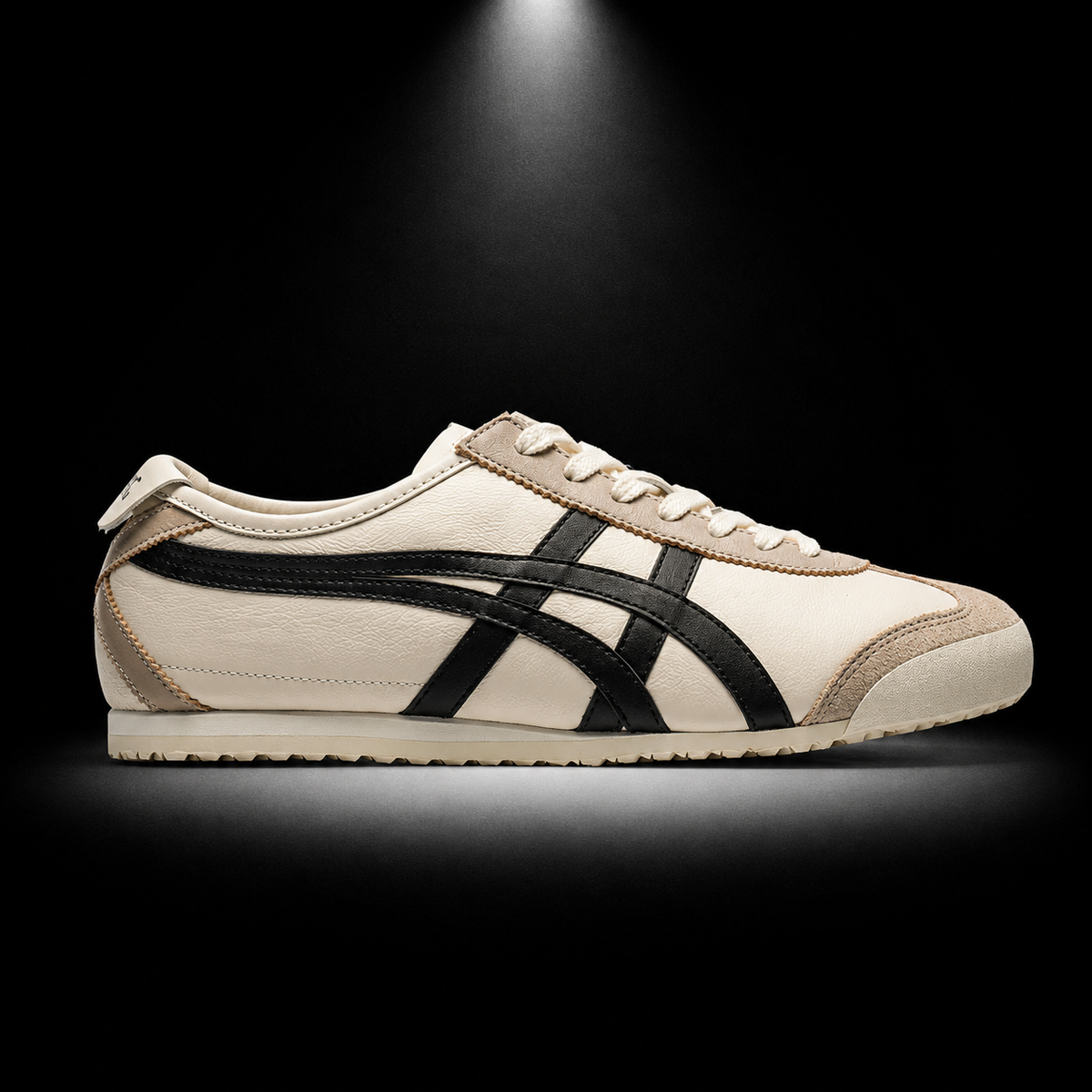 Onitsuka Tiger México 66 Ivory Black, vista lateral — Crazy!Duck Hype