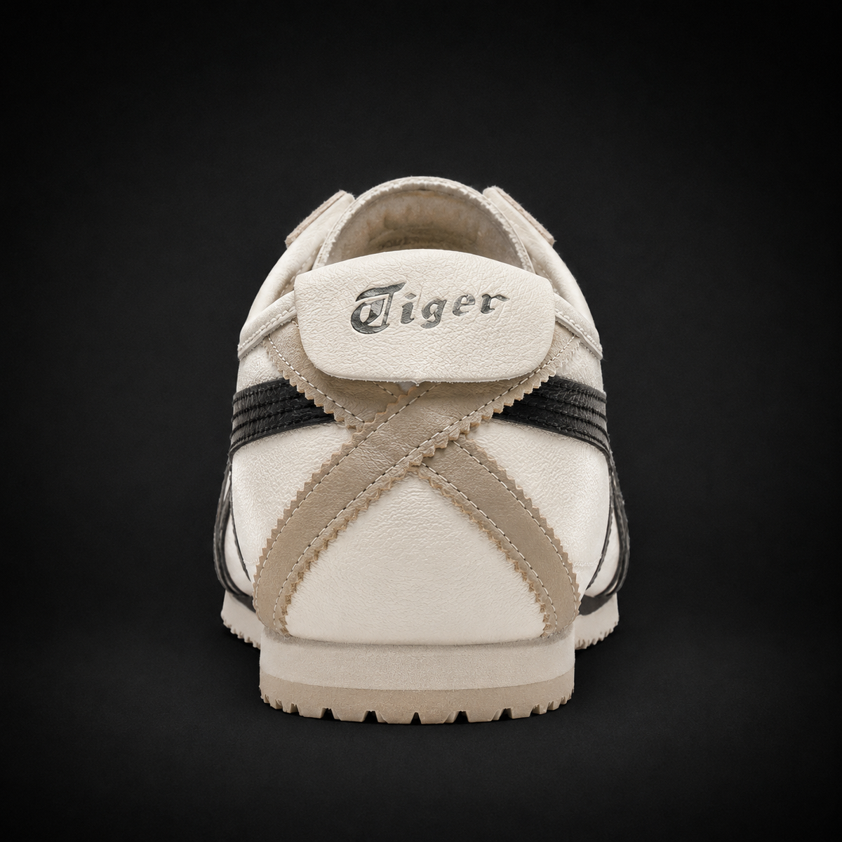Onitsuka Tiger México 66 Ivory Black, vista trasera — Crazy!Duck Hype
