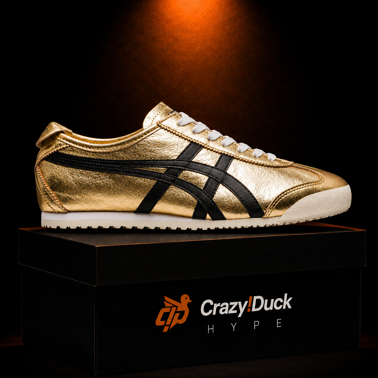 Onitsuka Tiger México 66 Pure Gold Black con empaque — Crazy!Duck Hype
