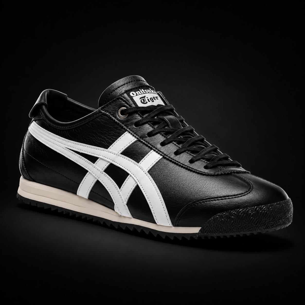 Onitsuka Tiger México 66 SD Black White, vista frontal — Crazy!Duck Hype