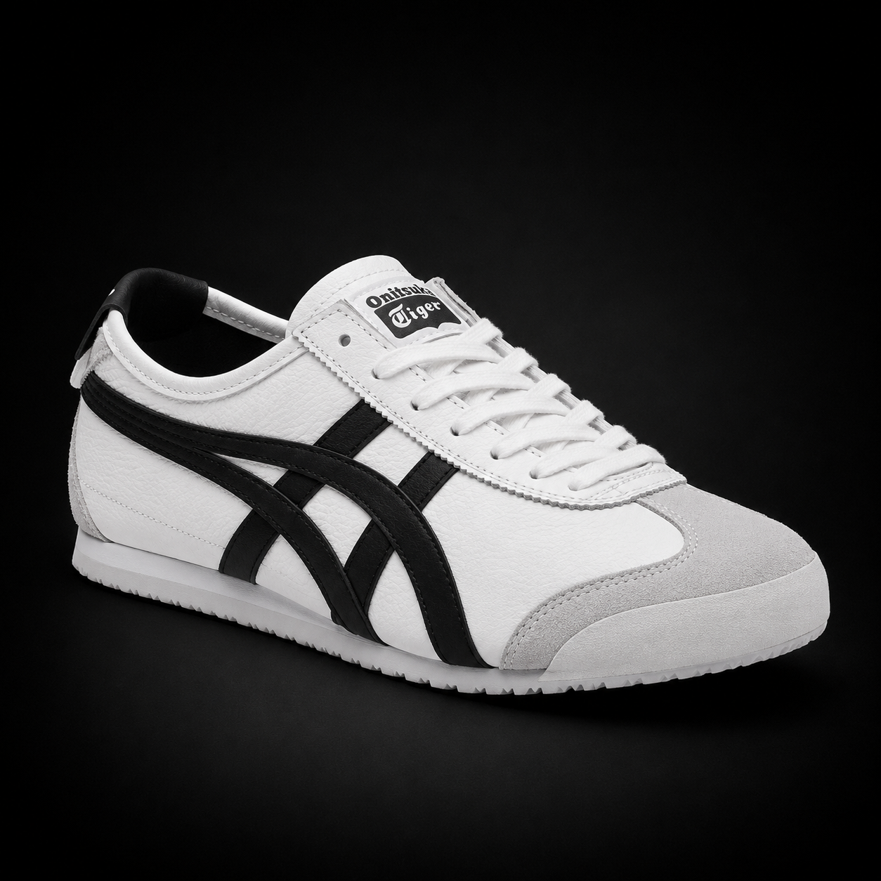 Onitsuka Tiger Mexico 66 SD White Black, vista frontal — Crazy!Duck Hype