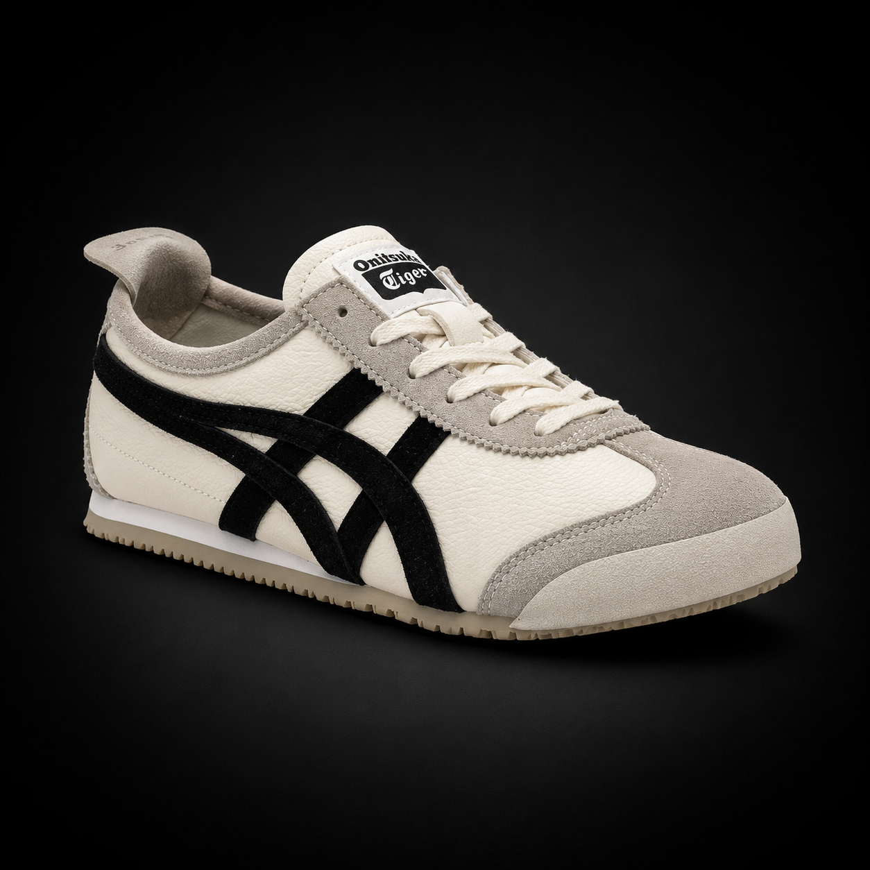 Onitsuka Tiger Mexico 66 Vintage Birch Black, vista frontal — Crazy!Duck Hype