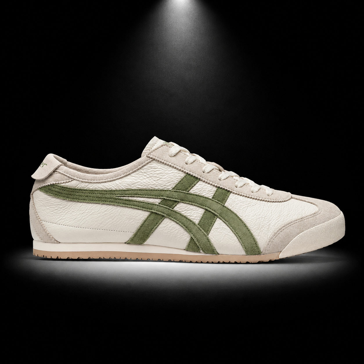 Onitsuka Tiger México 66 Vintage Birch Cactus Green, vista lateral — Crazy!Duck Hype