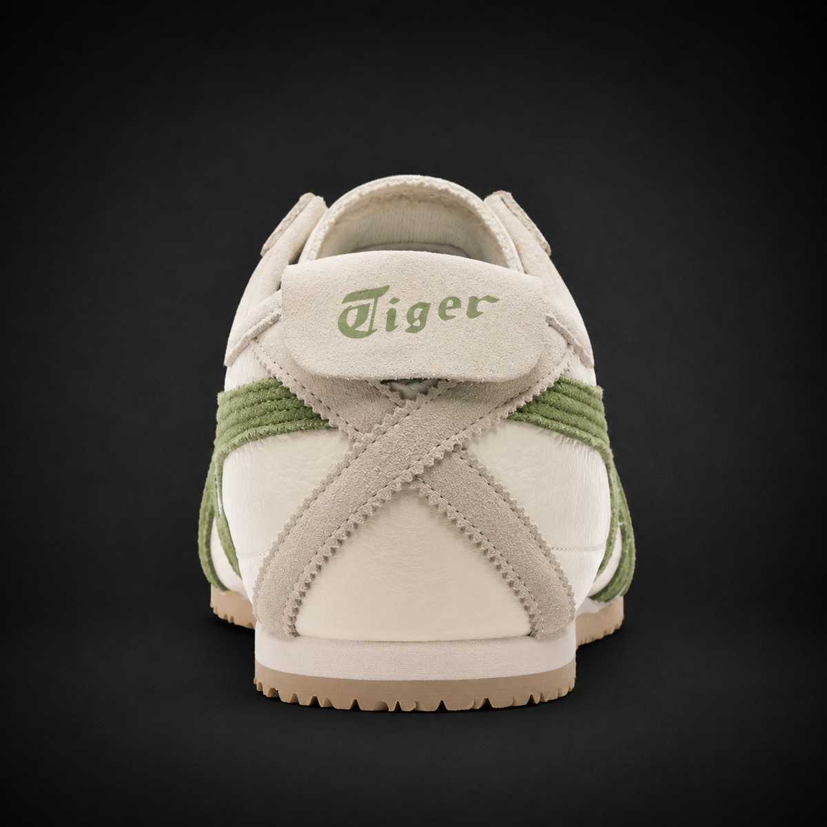 Onitsuka Tiger México 66 Vintage Birch Cactus Green, vista trasera — Crazy!Duck Hype