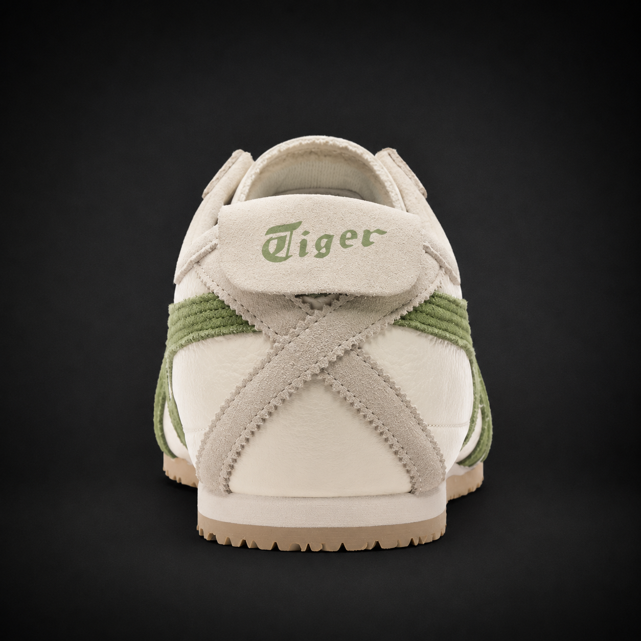Onitsuka Tiger México 66 Vintage Birch Cactus Green, vista trasera — Crazy!Duck Hype