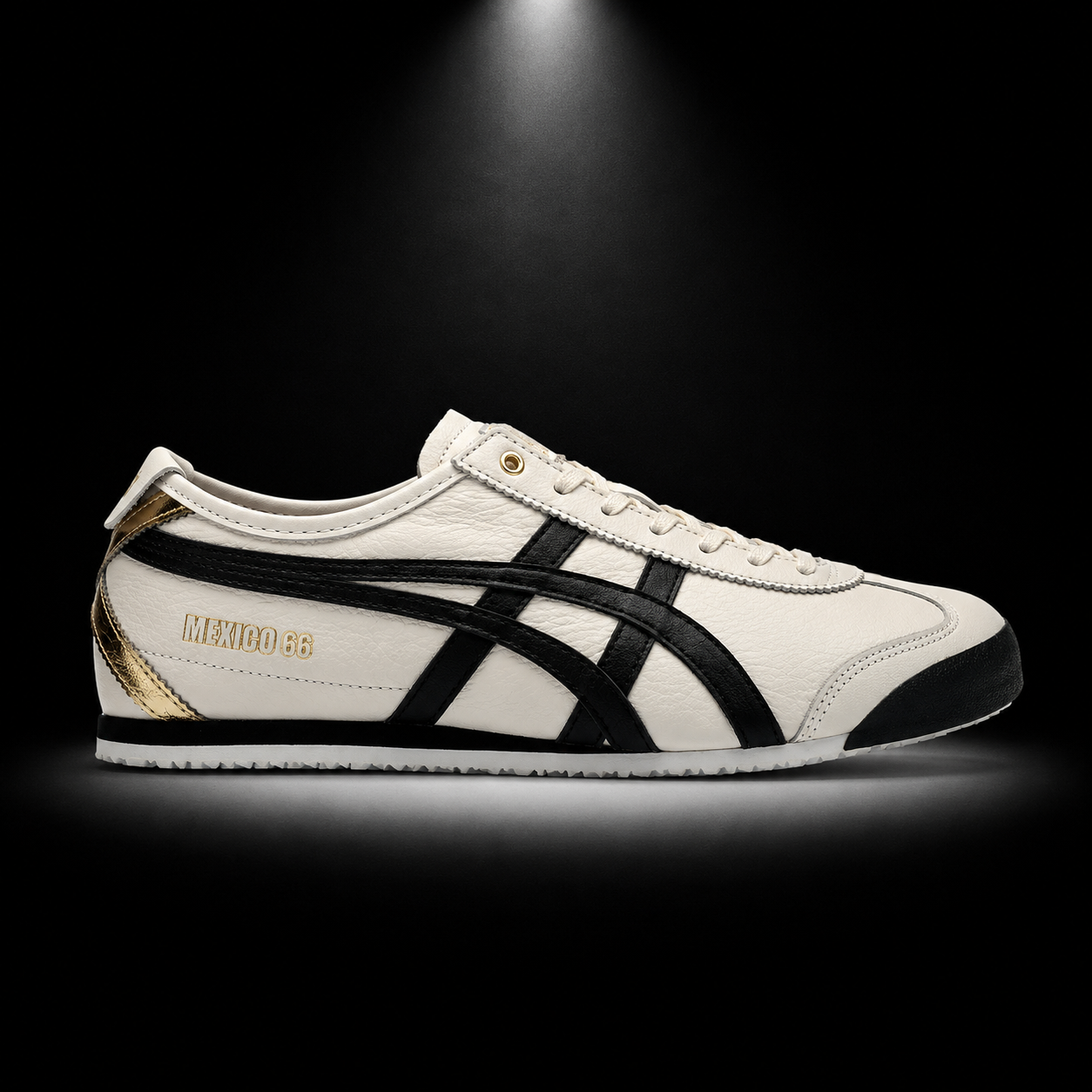 Onitsuka Tiger México 66 Vintage Cream Black, vista lateral — Crazy!Duck Hype