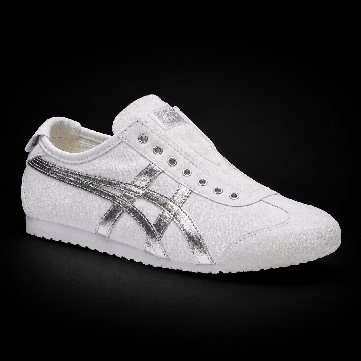 Onitsuka Tiger México 66 White Pure Silver, vista frontal — Crazy!Duck Hype
