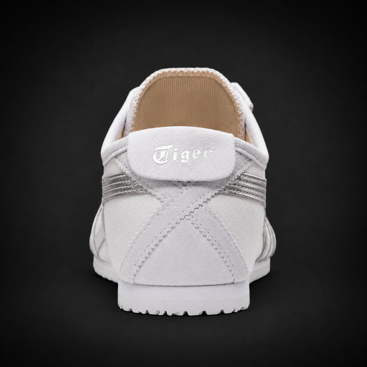 Onitsuka Tiger México 66 White Pure Silver, vista trasera — Crazy!Duck Hype