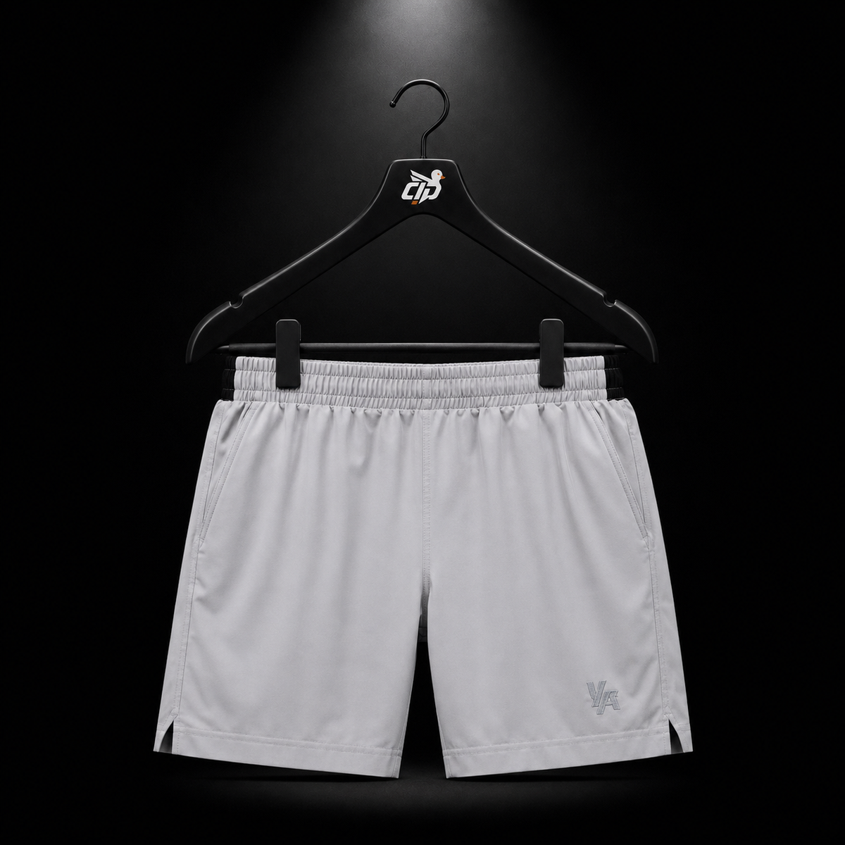 YoungLA 1048 Prime Training Shorts Grey, vista frontal — Crazy!Duck Hype