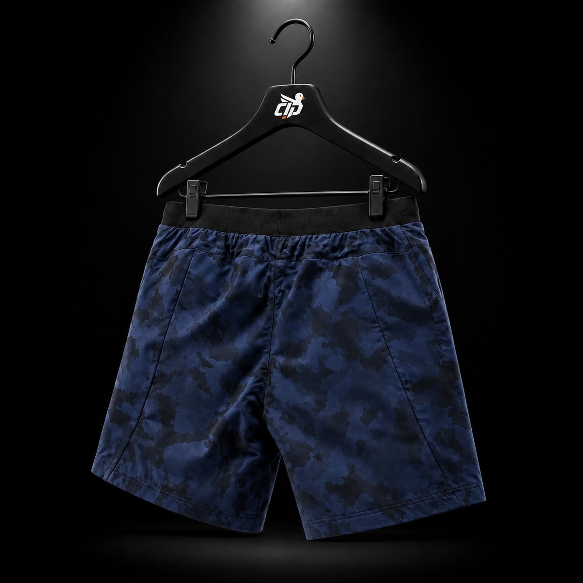 YoungLA 1048 Prime Training Shorts Navy Black Camo, vista trasera — Crazy!Duck Hype