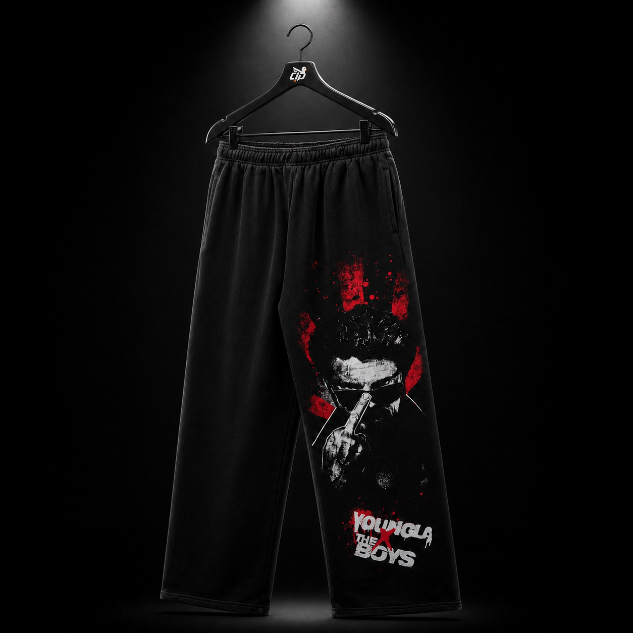 YoungLA 2036 The Boys Sweats Billy Butcher Graphic, vista trasera — Crazy!Duck Hype
