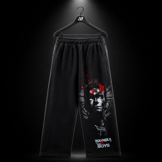 YoungLA 2036 The Boys Sweats Homelander Graphic, vista frontal — Crazy!Duck Hype