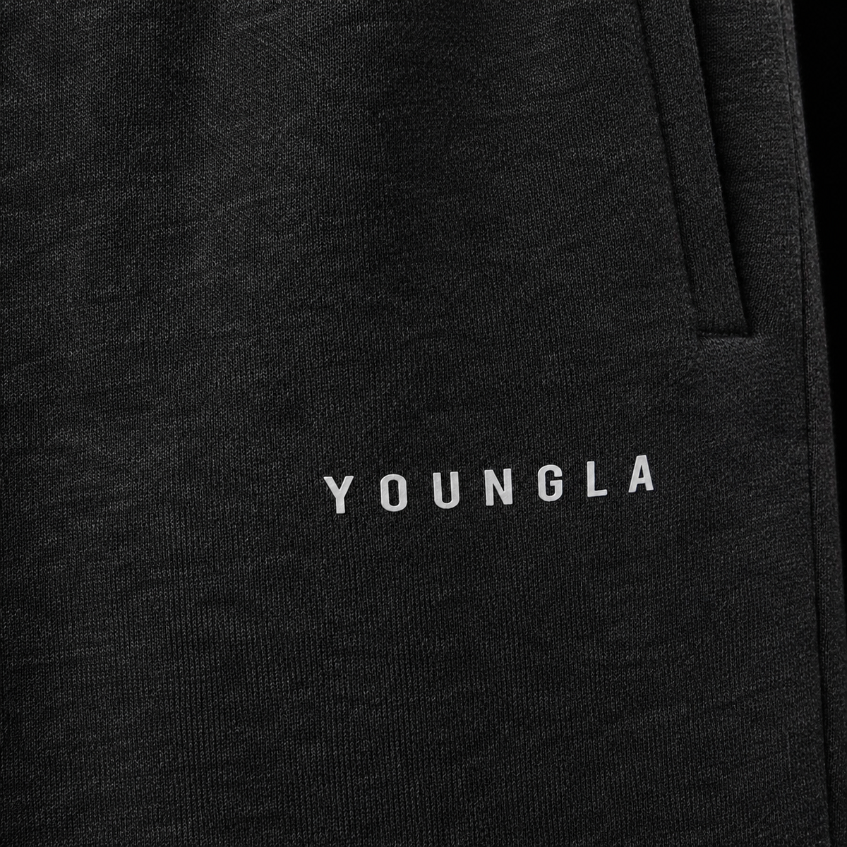 YoungLA 2043 Scuba Sweats Black, detalle de material y acabado — Crazy!Duck Hype