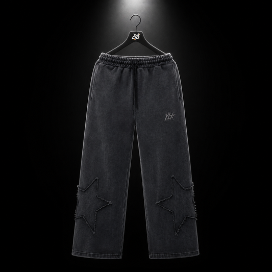 YoungLA 2058 Superstar Sweats Grey Wash, vista frontal — Crazy!Duck Hype