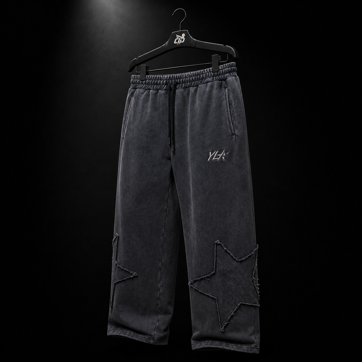 YoungLA 2058 Superstar Sweats Grey Wash, vista trasera — Crazy!Duck Hype