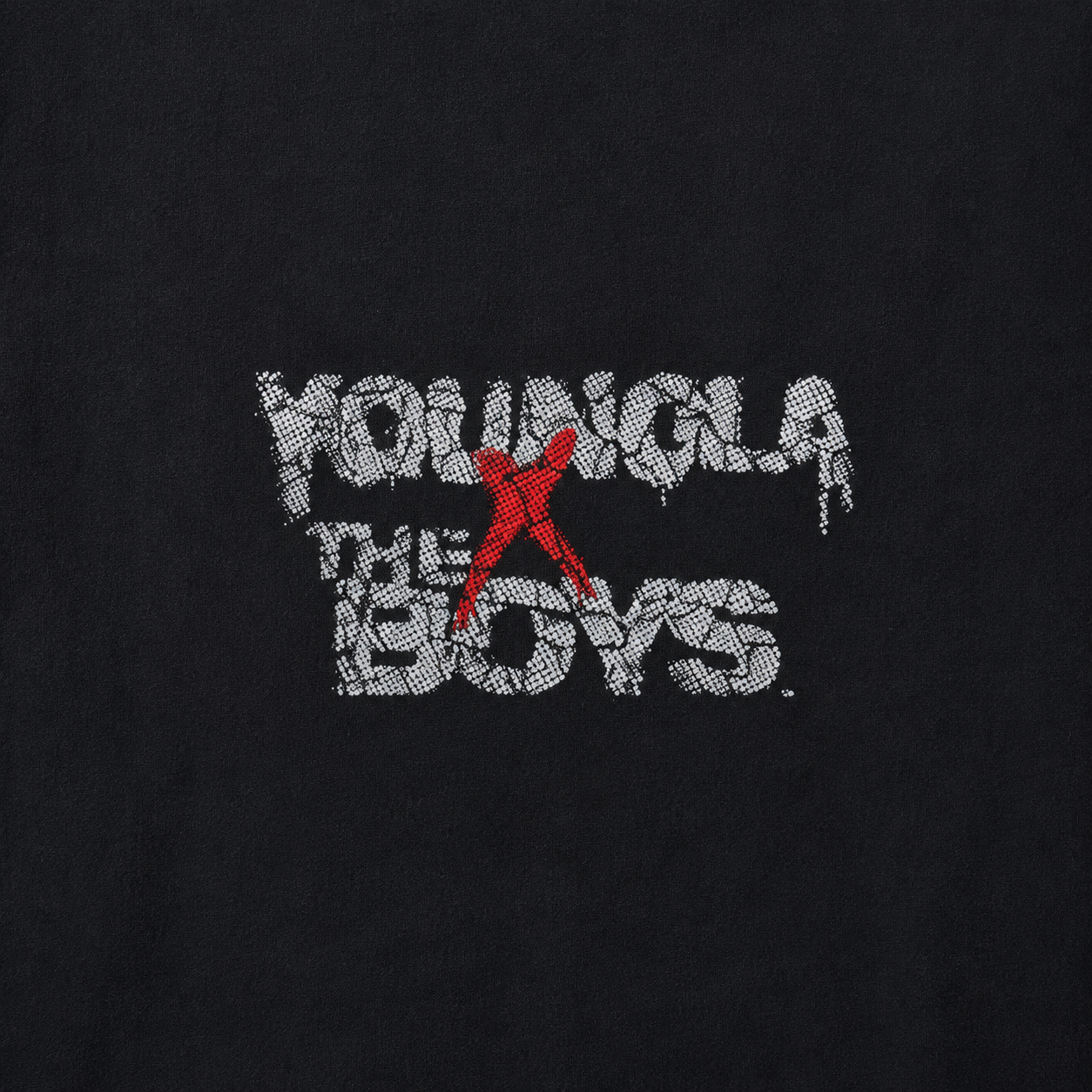 YoungLA 3005 The Boys Cut-Offs, detalle de logo y material — Crazy!Duck Hype