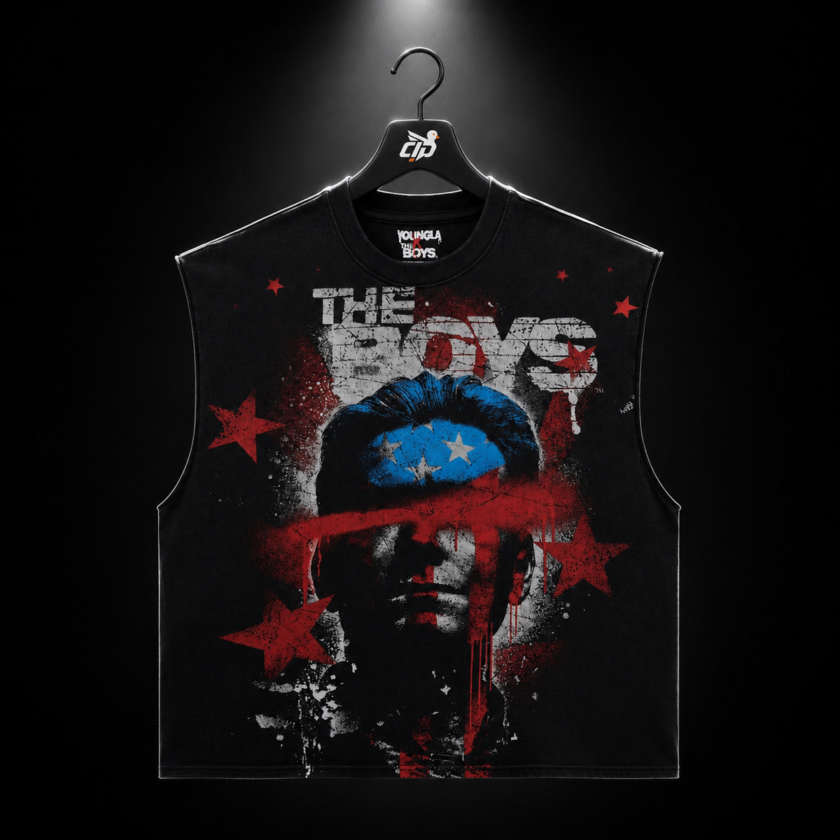 YoungLA 3005 The Boys Cut-Offs Homelander Art, vista frontal — Crazy!Duck Hype