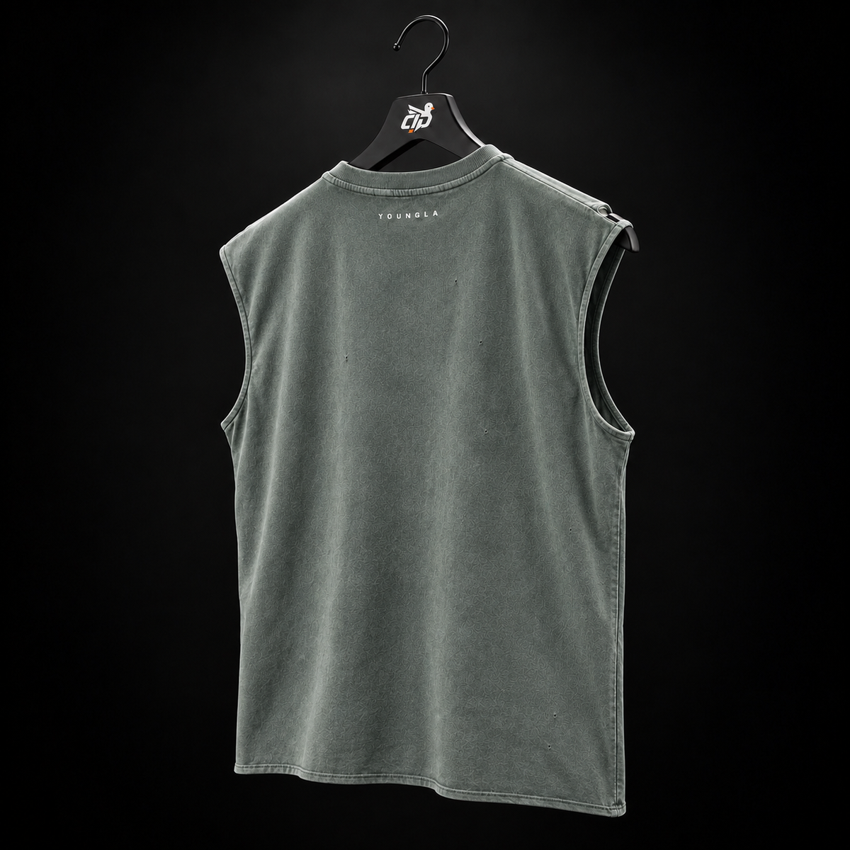YoungLA 3049 Essential Cut-Offs Teal Wash, vista trasera — Crazy!Duck Hype
