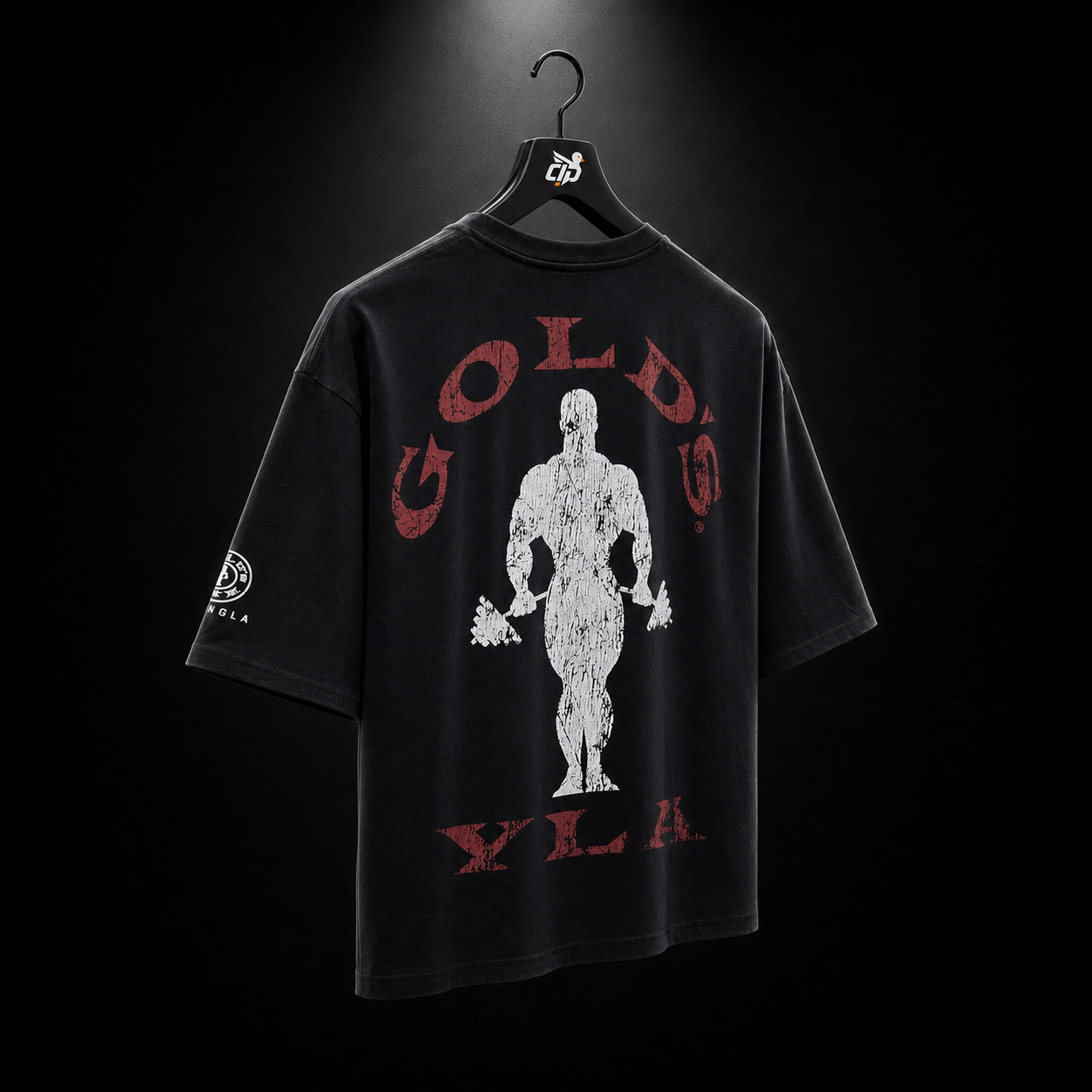 YoungLA 4002 Golds Gym New Age Tees Black, vista completa — Crazy!Duck Hype