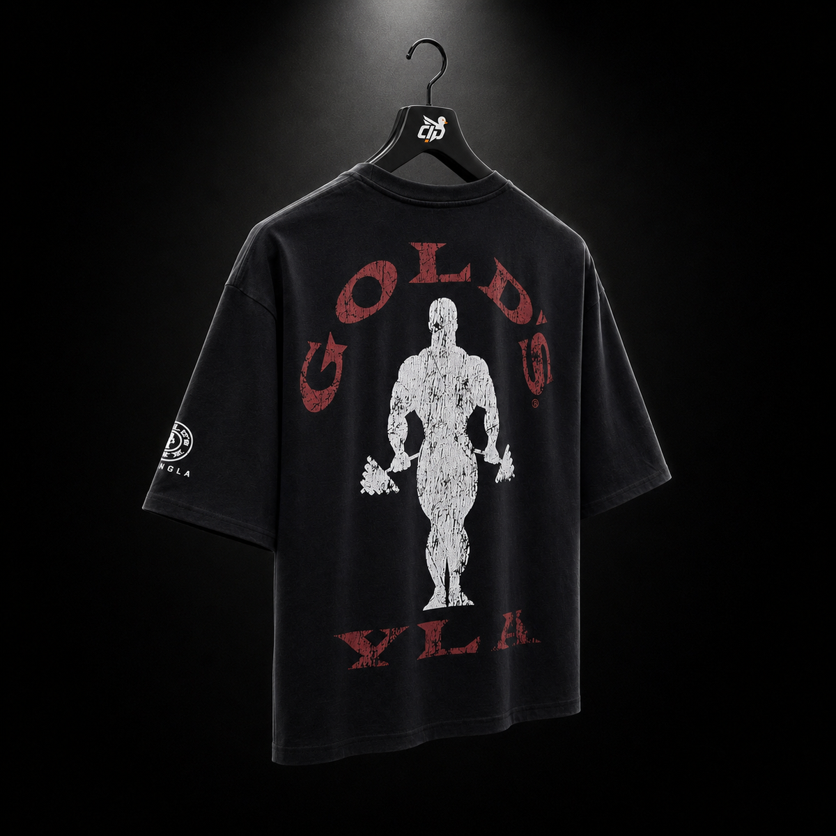 YoungLA 4002 Golds Gym New Age Tees Black, vista completa — Crazy!Duck Hype