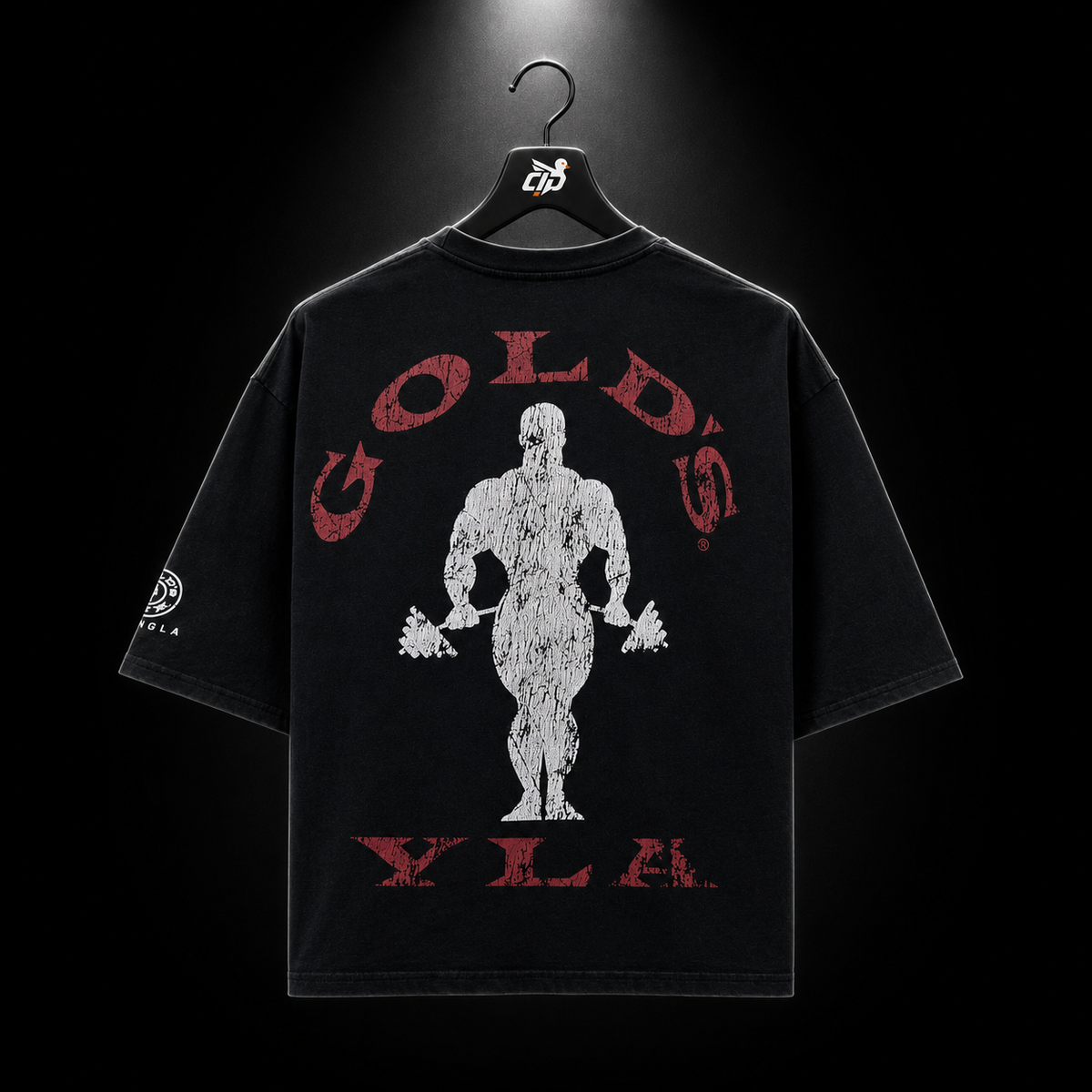 YoungLA 4002 Golds Gym New Age Tees Black, vista frontal — Crazy!Duck Hype