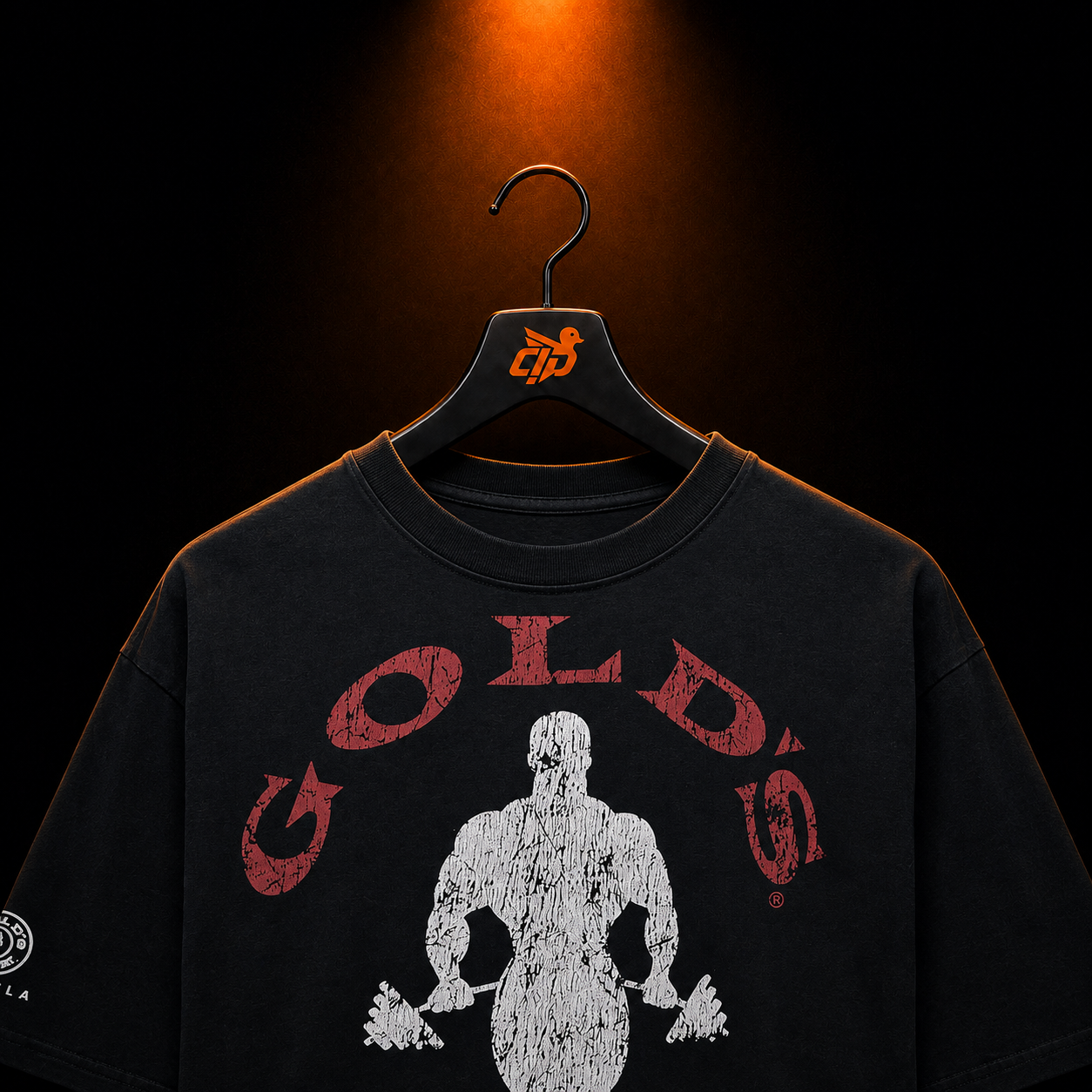 YoungLA 4002 Golds Gym New Age Tees Black con presentación de producto — Crazy!Duck Hype