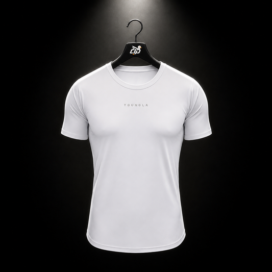 YoungLA 403 Elite Tees White, vista frontal — Crazy!Duck Hype