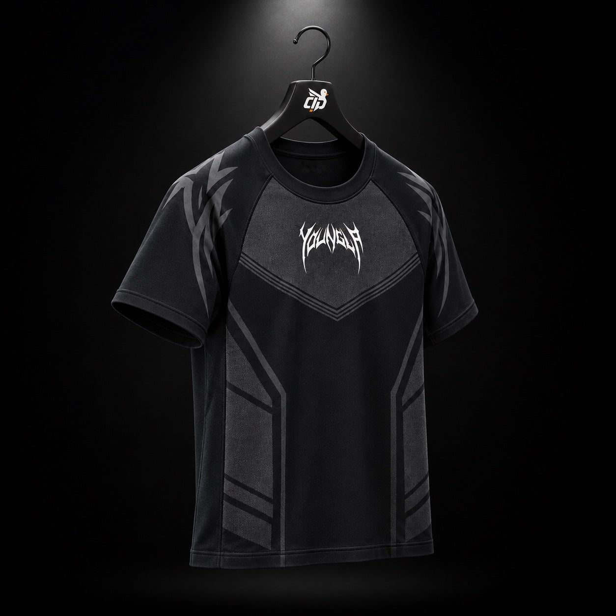 YoungLA 4041 Warrior Compression Tees Black, vista completa — Crazy!Duck Hype