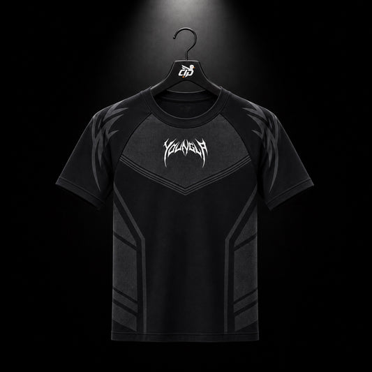 YoungLA 4041 Warrior Compression Tees Black, vista frontal — Crazy!Duck Hype